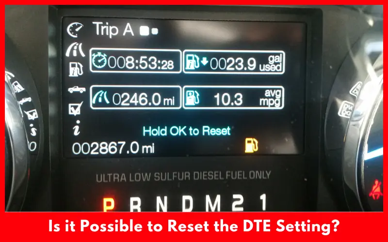 Is it Possible to Reset the DTE Setting