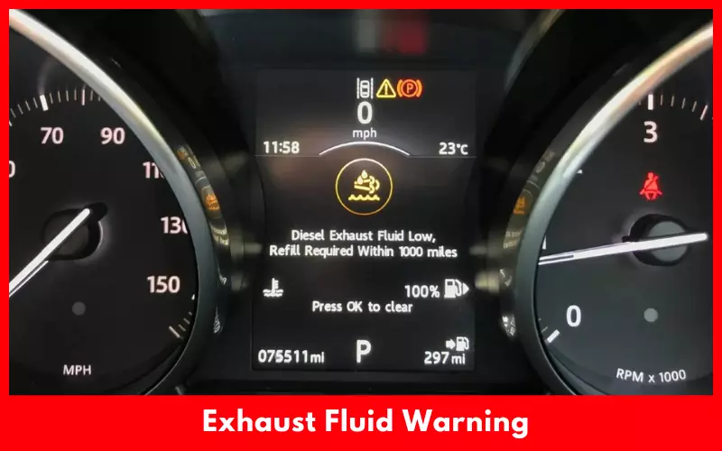 Exhaust Fluid Warning