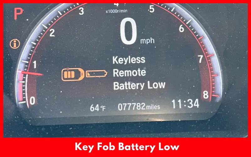 Key Fob Battery Low