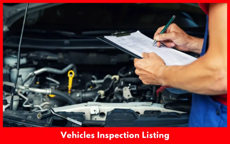 Vehicles Inspection Listing